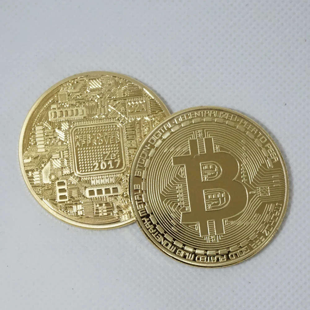 5Pcs  Creative Gold/Silver Plated Ethereum Ripple Bitcoin Litecoin not Dogecoin Digital Currency Physical Commemorative Coins