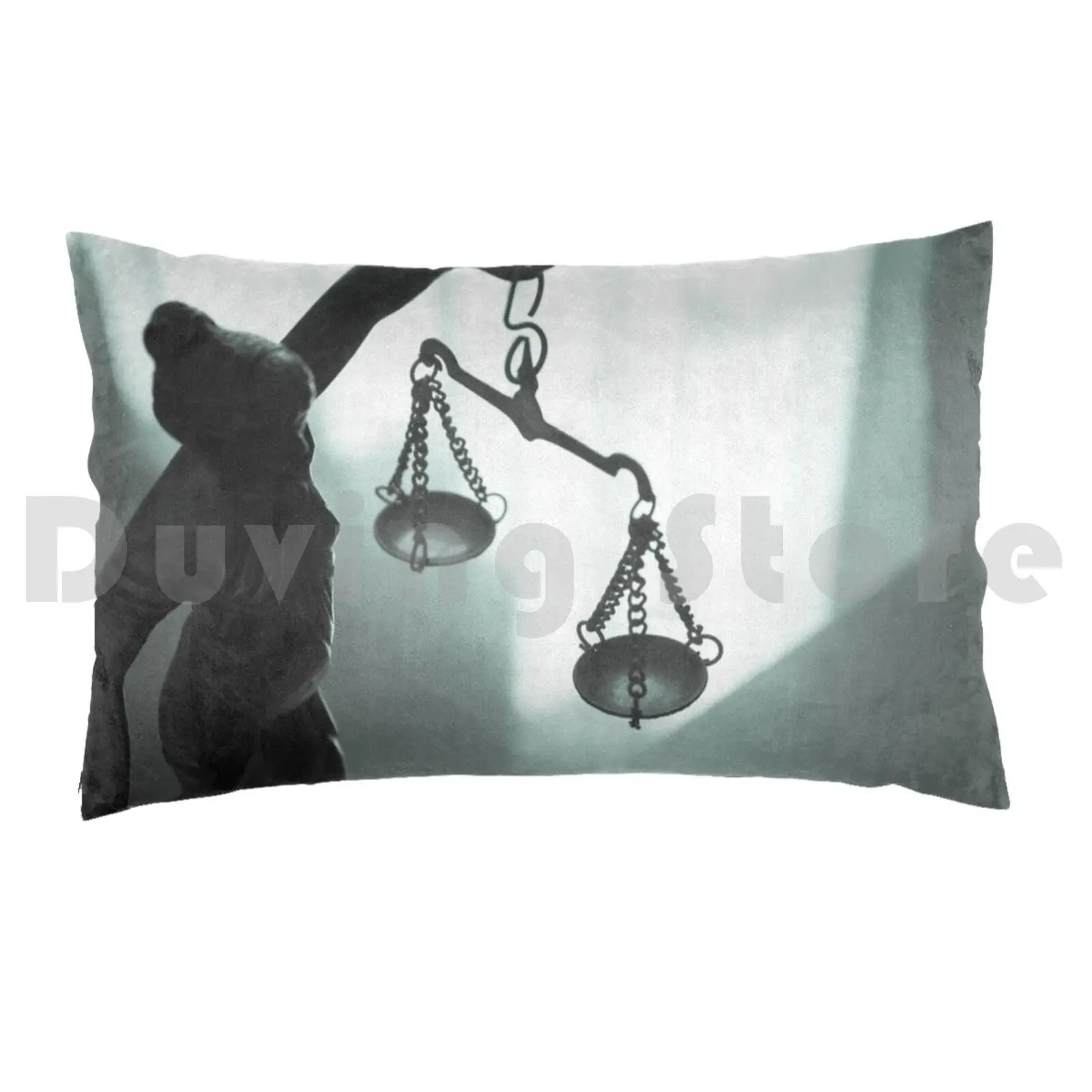 Metal Statue Symbol Of Justice Themis Pillow Case Printed 50x75 Justice Law Lawyer Statue Themis Background