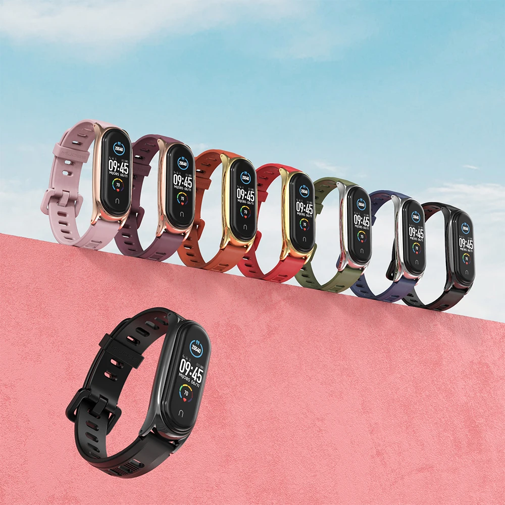 สายรัดสำหรับ Mi band 7 8 6 5 4 3สายรัดข้อมือซิลิโคนสำหรับ Mi band 5 Correa สำหรับ Xiaomi BEND miband 4 3 pulseira