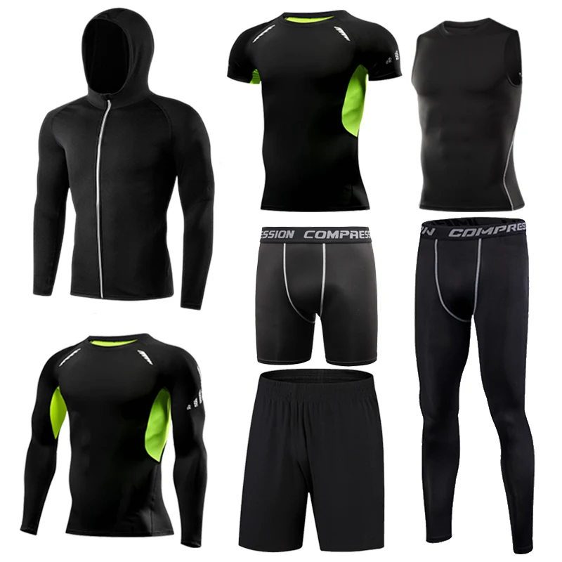 Herren-Lauf-Kompressions-T-Shirts, schnell trocknend, Fußballtrikot, Fitness, eng, Sportbekleidung, Fitnessstudio, Sport, kurzärmeliges Hemd, atmungsaktiv – Detail 37