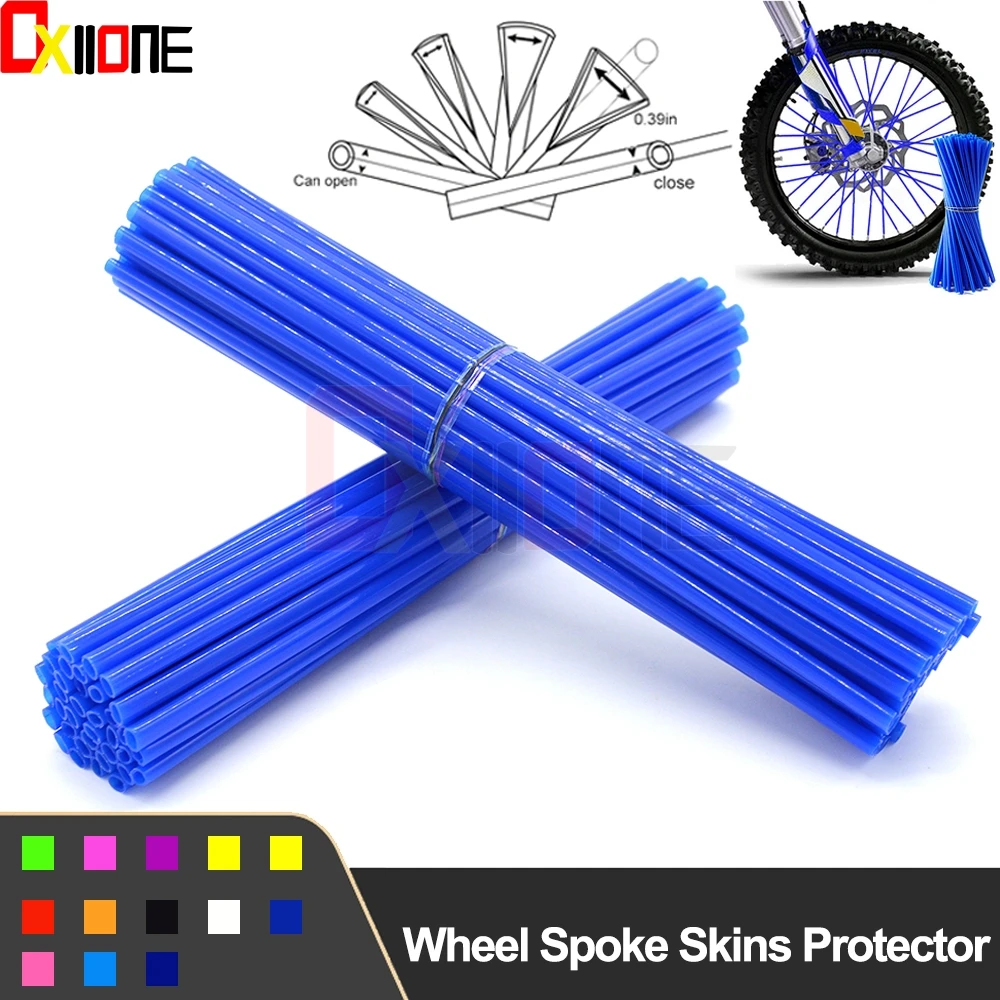 

72pcs For Yamaha YZ WR TTR XT DT 80 85 125 230 250 426 450 600 F FX X Motocross Motorcycle Wheel Protector Rims Skin Covers Pipe