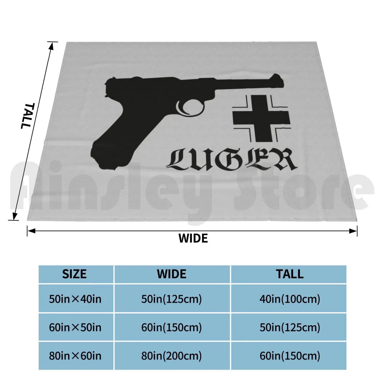 Luger Pistole Parabellum P08 Germany Ww2 Pistol Blanket For Sofa Bed Travel Luger Gun Classic Iconic Famous