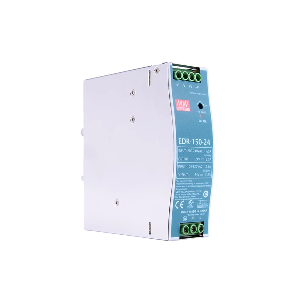 Mean Well EDR-150-24 meanwell DC 24V 5.2A/115VAC/125W 6.5A/230VAC/156W Single Output Industrial DIN RAIL Power Supply