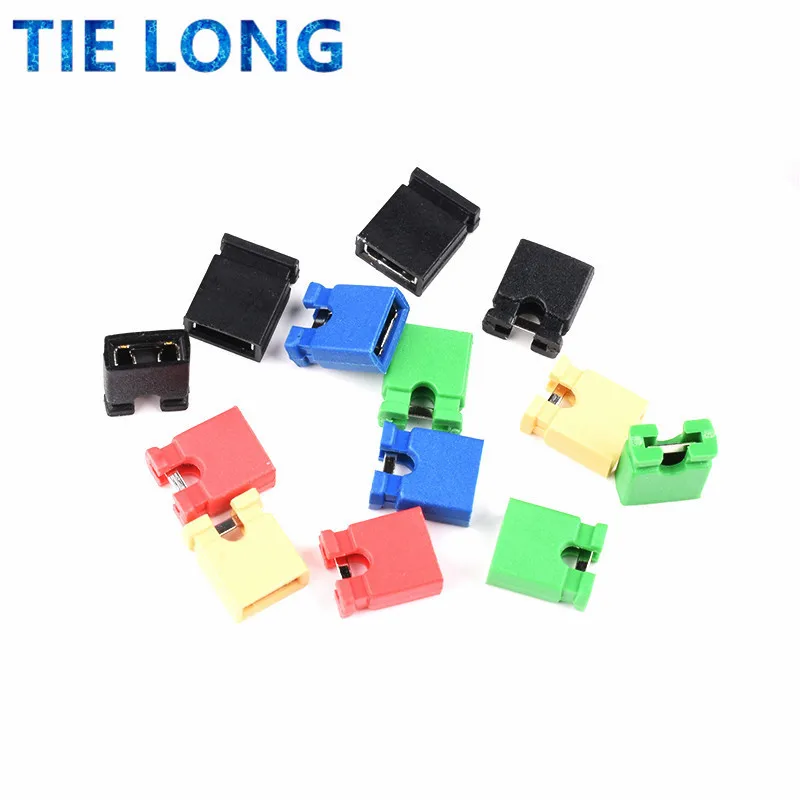 100PCS Pitch 2.4mm Pin Header jumper shorted cap & Headers & Wire Housings Black yellow white green red blue For Arduino