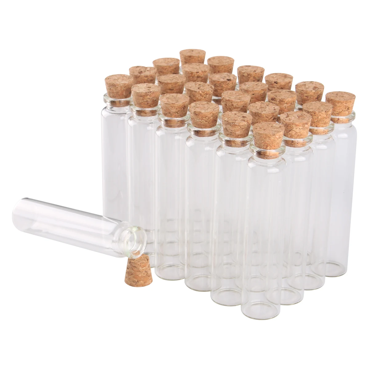 24 pieces 25ml Transparent Glass Jars Wishing Bottles with cork stopper for Wedding Gift Craft 22x100mm Glass Vials