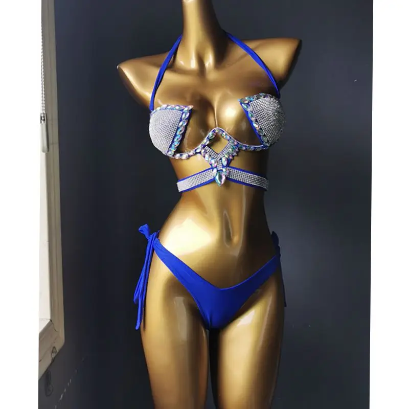 2020 venus vacation rhinestone sexy women bikini set bling stones swimwear diamond bathing suit biquini