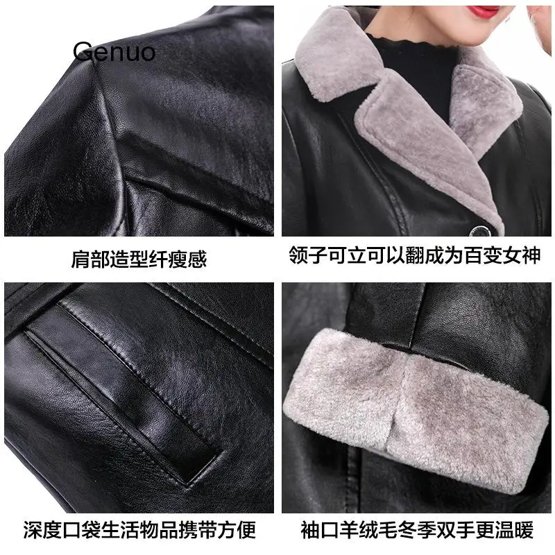 faux leather coat Autumn winter S-3XL  korean PU coat gray green khaki temperament slim faux leather jacket