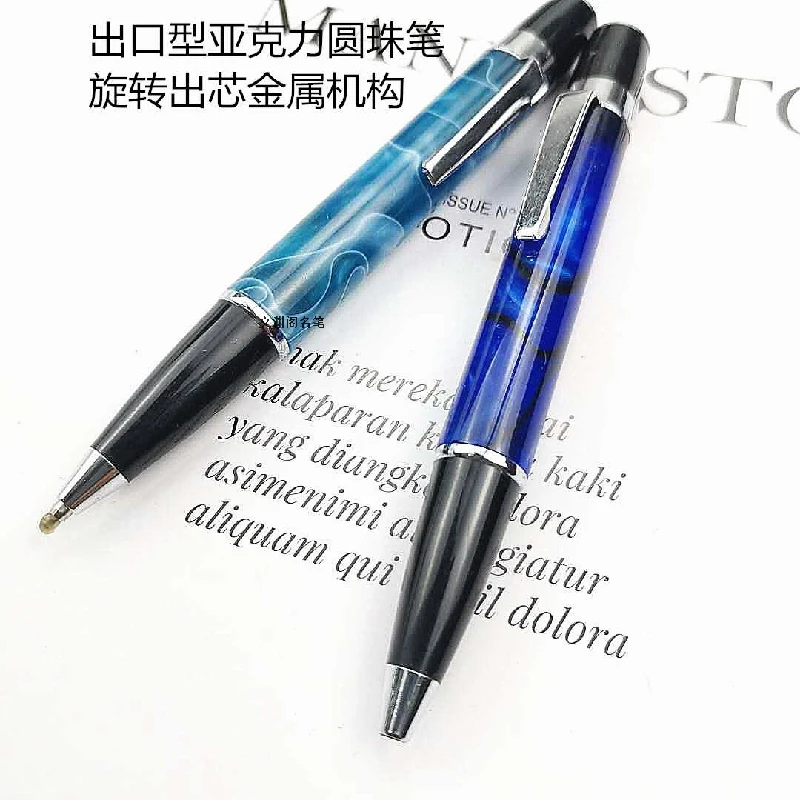 Small Fat Acrylic Ball  Pen  Rotating Mechanism Metal Refill G2 Standard Black Refill