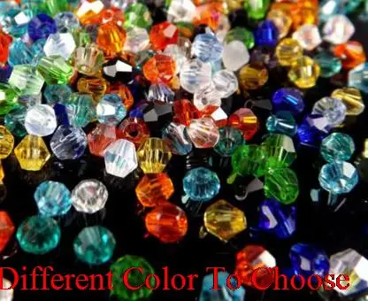 

4mm 6mm 3mm 2000Pcs/lot strand Bicone Faceted Glass Cuts Looses Crystal Beads Colored Mixed bracelet yhdf2