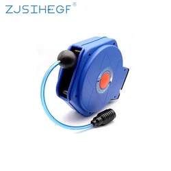 9M Automotive Air Hose Reel Pneumatic Hose PU Tube OD 8MM ID 5MM Automatic Retractable Telescopic Drum PU8*5