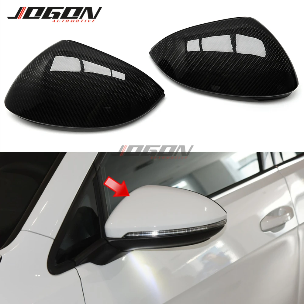 

Real Carbon Fiber Side Mirror Cover Rear View Rearview Mirror Shell Cap For VW Golf 8 MK8 GTE GTD GTI 2020+