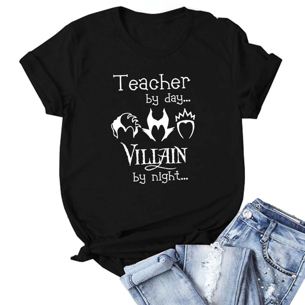 

2019 Teacher By Day Villain By Night Funny Teacher Shirt Cool Villains T-shirt Hipster Tee shirt