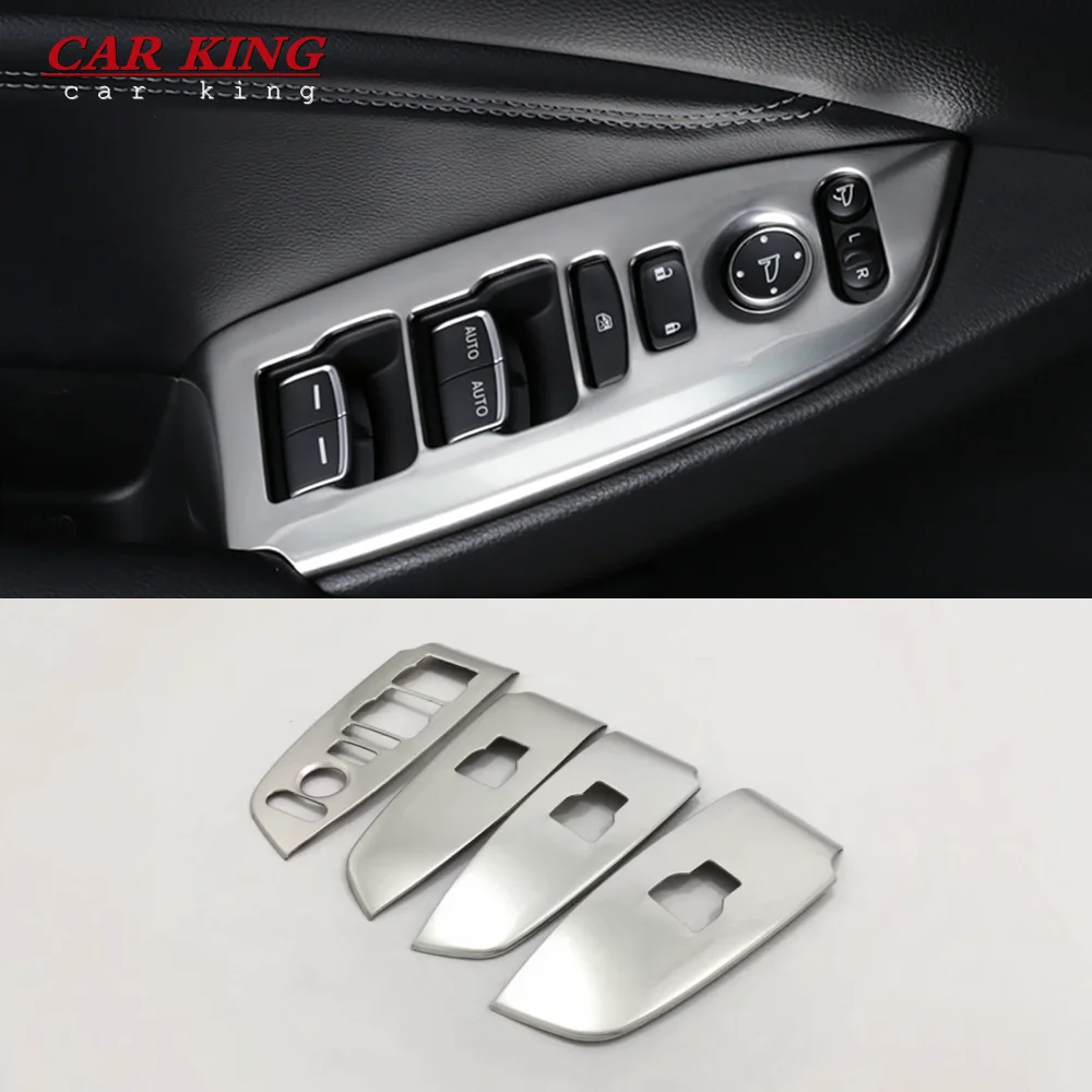 

Car Styling Stainless steel Decal Car Window Lift Button Switch Panel Cover Trim Sticker For Honda Accord 10th 2018 2019 2020