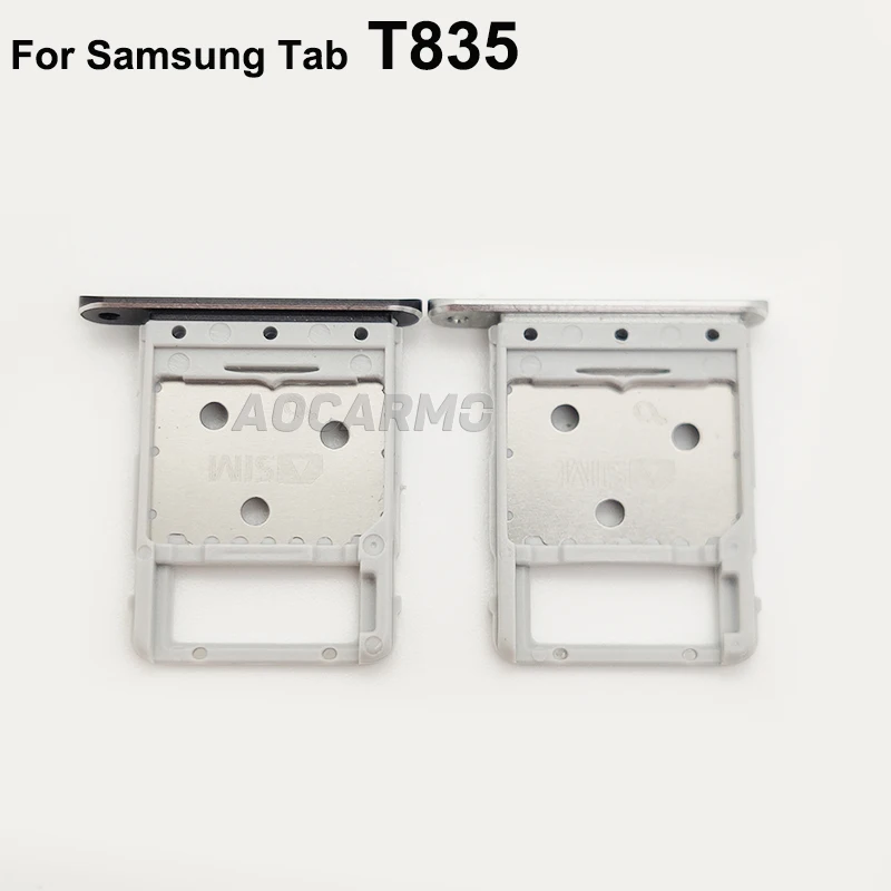 Aocarmo For Samsung Galaxy Tab T835 S4 4G SM-T835 MicroSD Holder Nano Sim Card Tray Slot Replacement Parts