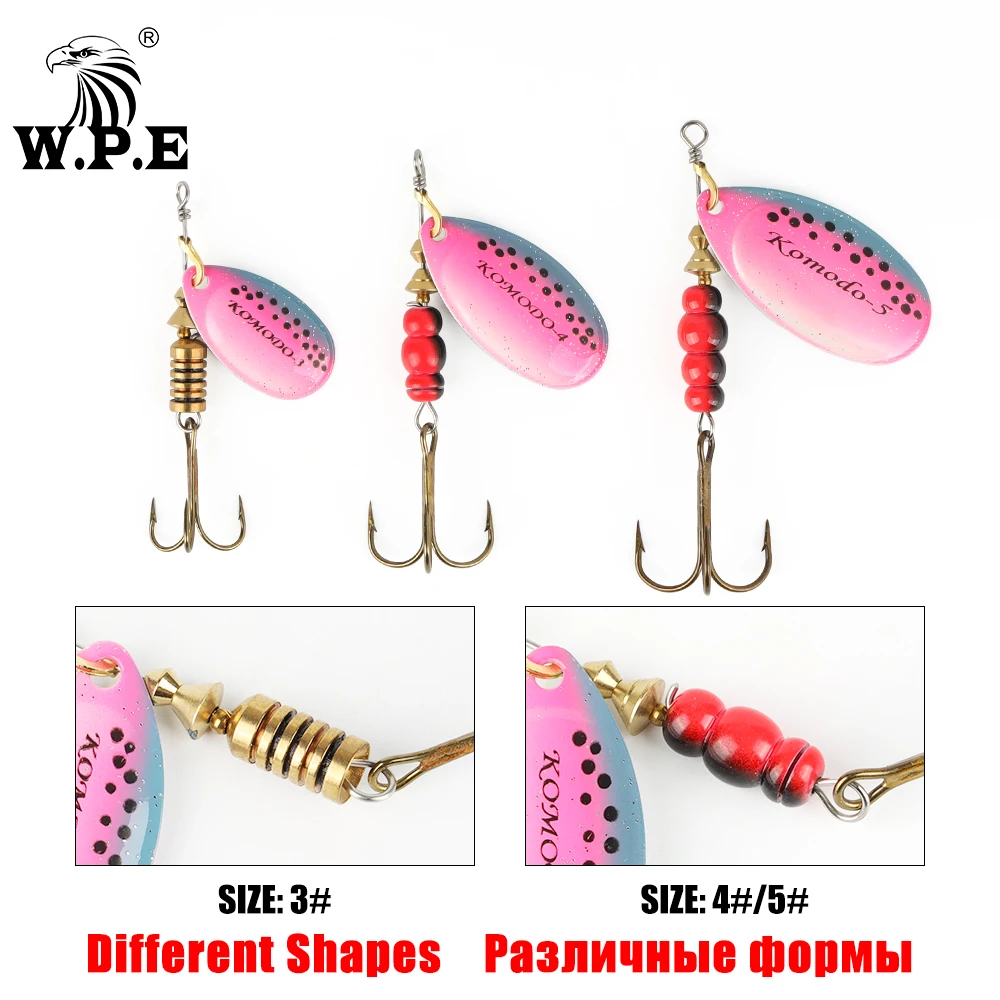 W.P.E señuelo giratorio para lubina con anzuelo triple - imagen 2