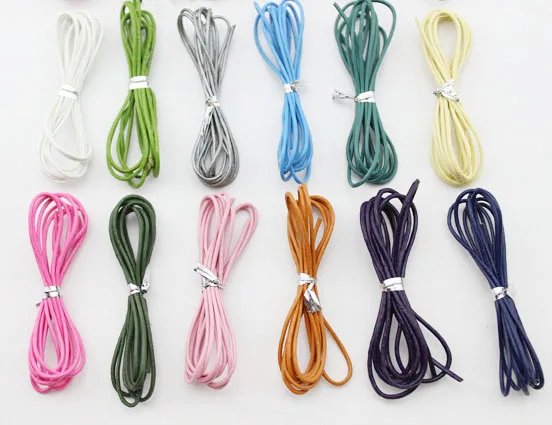 Cordes rondes en cuir véritable pour hommes et femmes, 10 mètres, 2mm, pour bricolage, bracelet, collier, bijoux, matériaux exécutifs