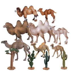 Simulation Animal Figurines Desert Camel Solid Static Model Double-Humped Dromedary Camel Figure Educational Toy Playset For Kid