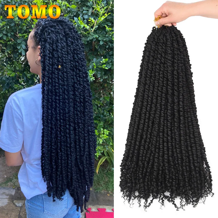 

TOMO Passion Twist Crochet Hair Pre-Looped Passion Twists Synthetic Braids Ombre Pre-Twisted Braiding Hair Extensions 12 18 24 "