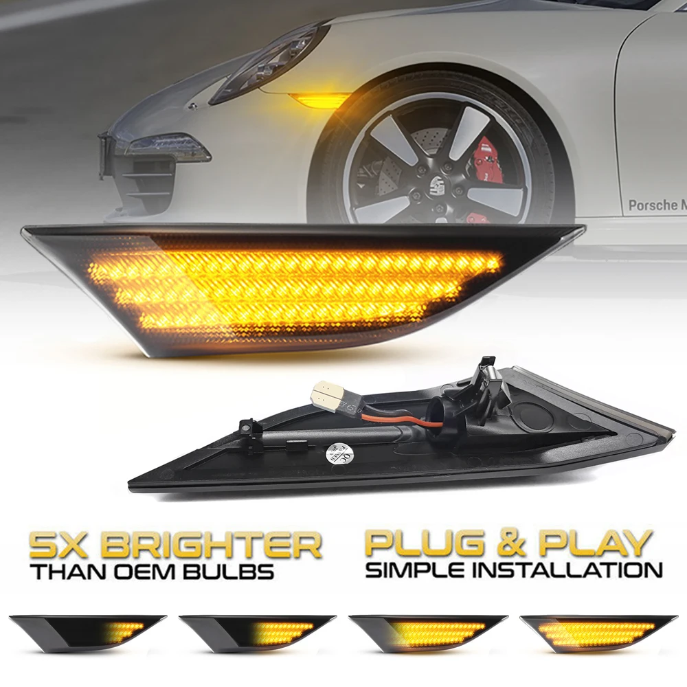 

Лампа указателя поворота для Porsche 991 911 Carrera 982 981 Boxster Cayman 718 Spyder, 2 шт.