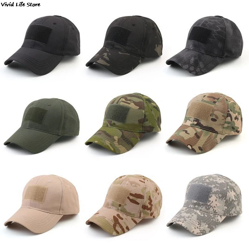 Gorras de béisbol militares para hombre y mujer, sombreros de camuflaje táctico del ejército, soldado de combate, Paintball ajustable, Snapback de