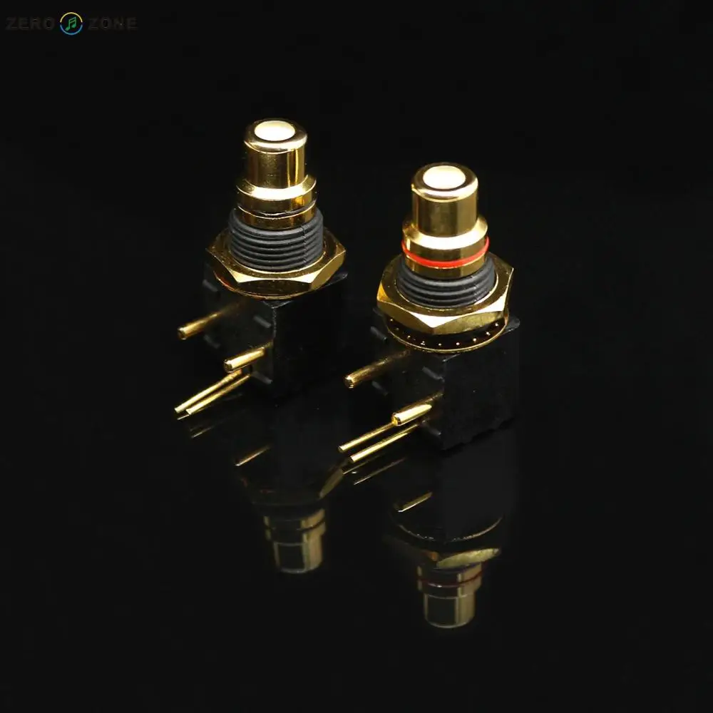 One Pair Hi-End Gold-Plated Copper Plate Inserted RCA Socket Weld Socket