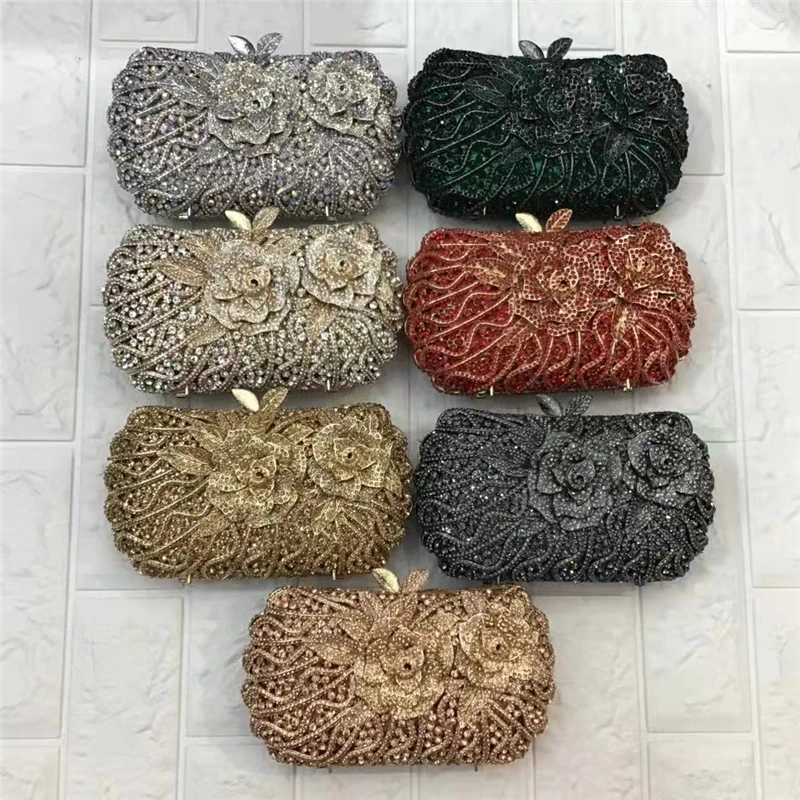 

Fashion Diamond Flower Shape Dinner Bag Ladies Ladies Day Hand Bag Rhinestone Clutch Bag Banquet Bag