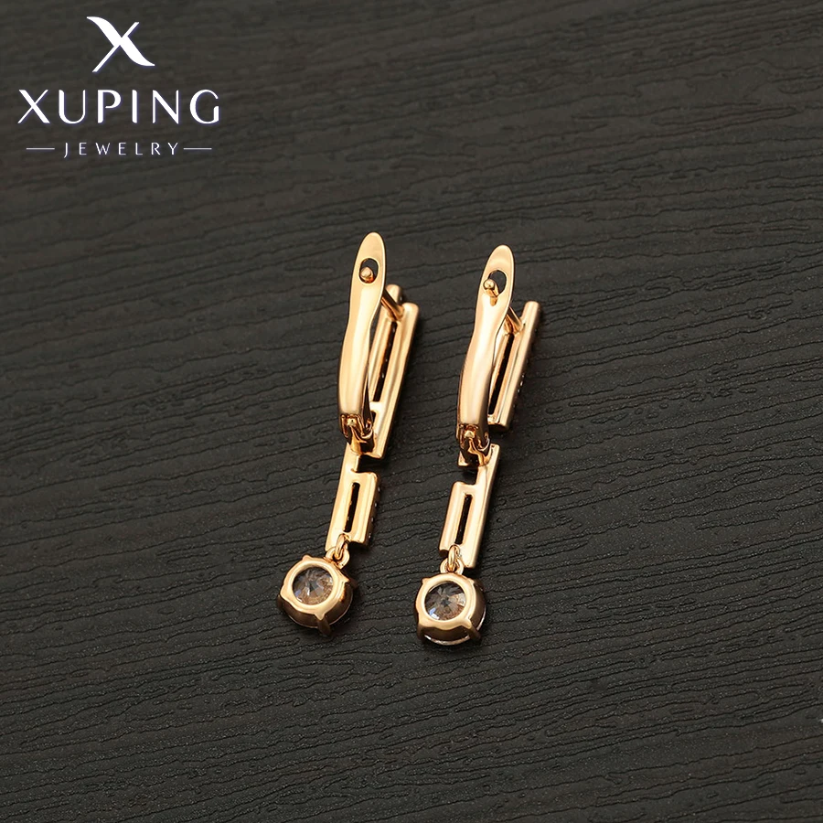 Xuping Jewelry Fashion Simple Square Stone Gold Color Earrings for Women Girl Party Gift S00137167