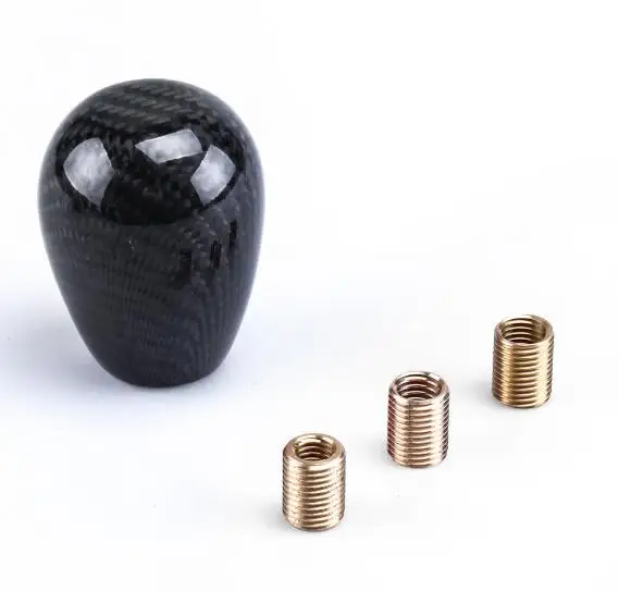 

Universal Car Real Carbon Fiber Gear Shift Knob Shifter Lever Round Ball Shape
