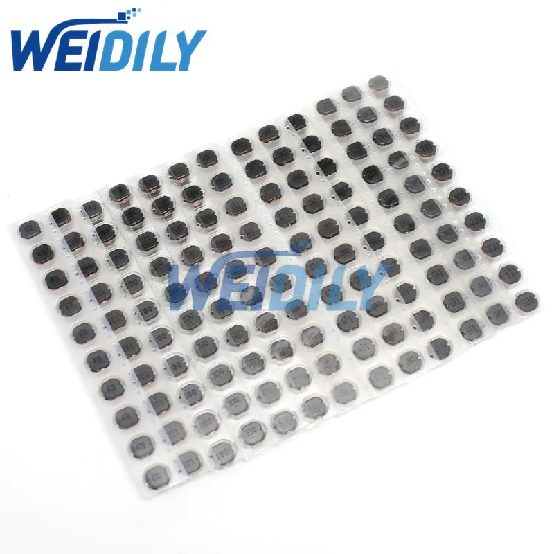 

130PCS 13Values CD75 SMD Power Inductor Assortment Kit 2.2UH-470UH Chip Inductors CD75 Wire Wound Chip