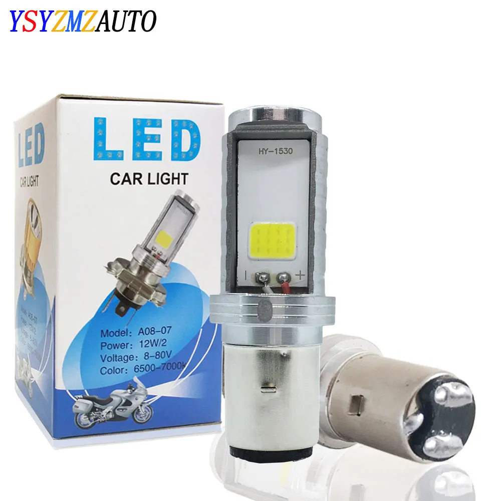 1pcs 12000LM BA20D Headlight Bulb H6 LED  Light Hi-Lo Beam Light Lamp Bulb  Motorcycle Auxiliary Lights Led Headlight 6500K 12V