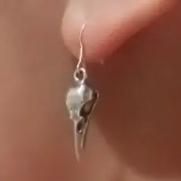 Crow Raven Bird Skull Earrings Gothic Animal Witch Ear Wizard Halloween Goth Jewelry