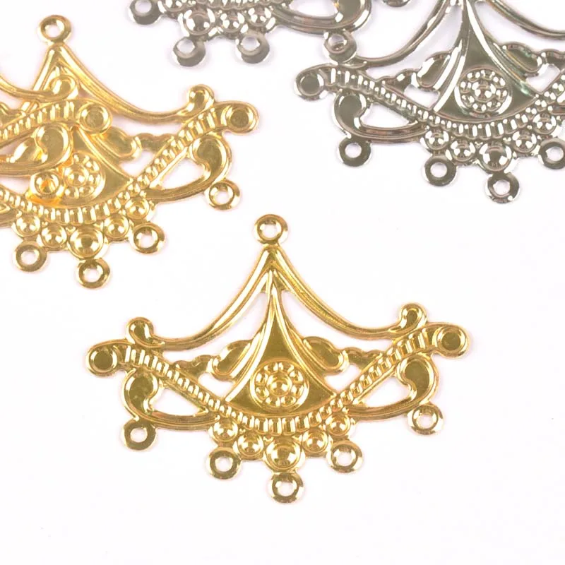 10Pcs gold silver Filigree Wraps Flower Connectors Metal Crafts Gift Decoration DIY Findings Jewelry Making 50x40mm YKL0766