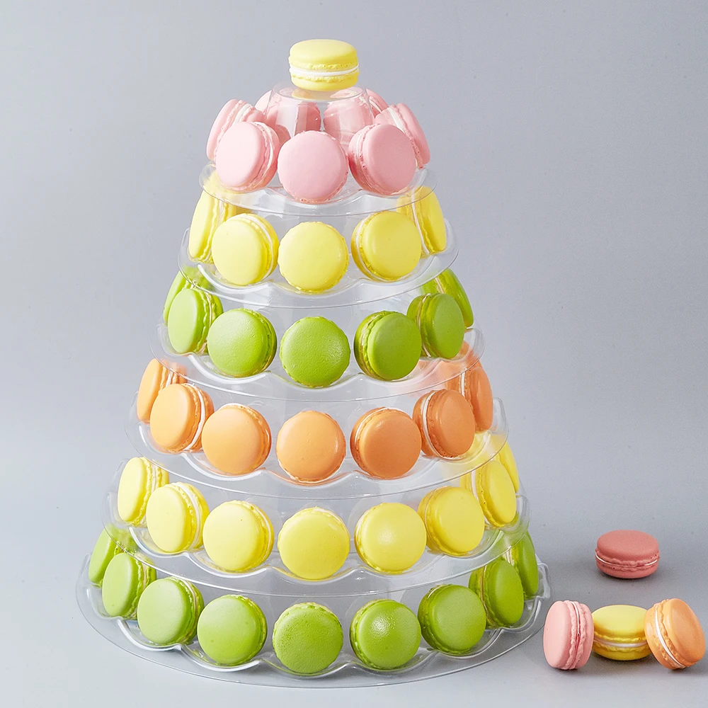 

4/6-Tiers Macaron Display Stand Cupcake Tower Rack Cake Stands PVC Tray For Wedding Birthday Cake Decorating Tools Bakeware