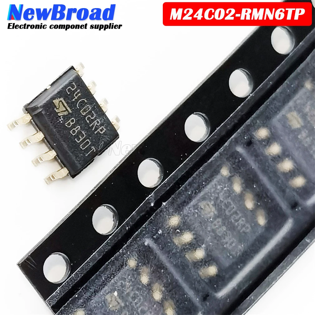 10PCS NEW 24C02RP M24C02-RMN6TP SOP-8 24C02 Storage Nonvolatile EEPROM 2Kb 400KHZ