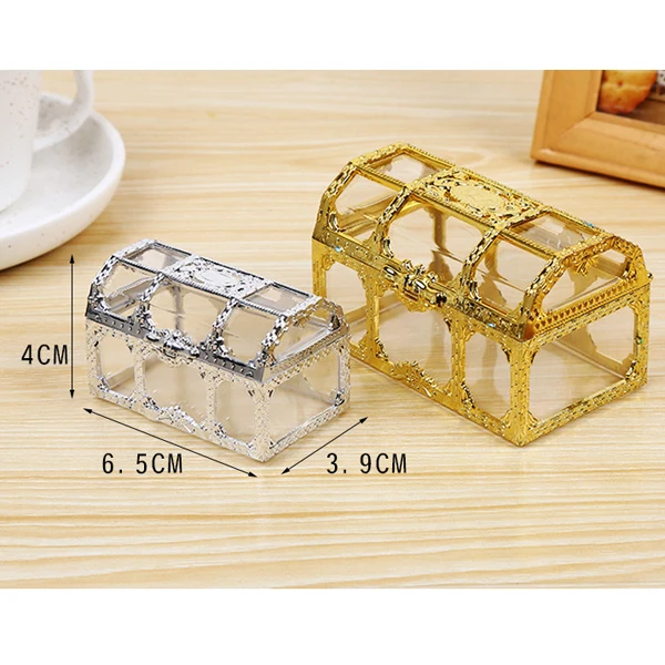 Christmas Plastic Casket Transparent Storage Box CrystalGem candy Box Organizer Chest Jewelry Trinket Box Wedding Gifs for Guest