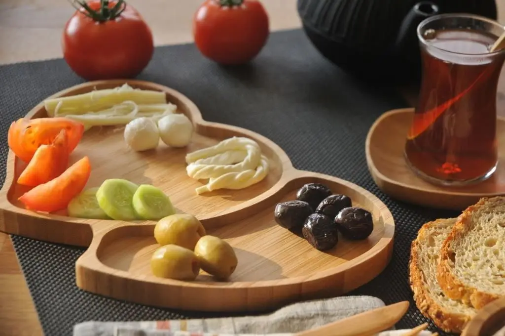 DOLBOVI Bamboo Two Heart service tray tray поднос plateau de service