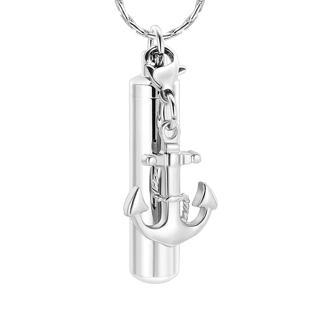 

Cylinder Cremation Jewelry for Ashes 316L Stainless Steel Urn Pendant Memorial Necklace with Small Accessories Keepsake