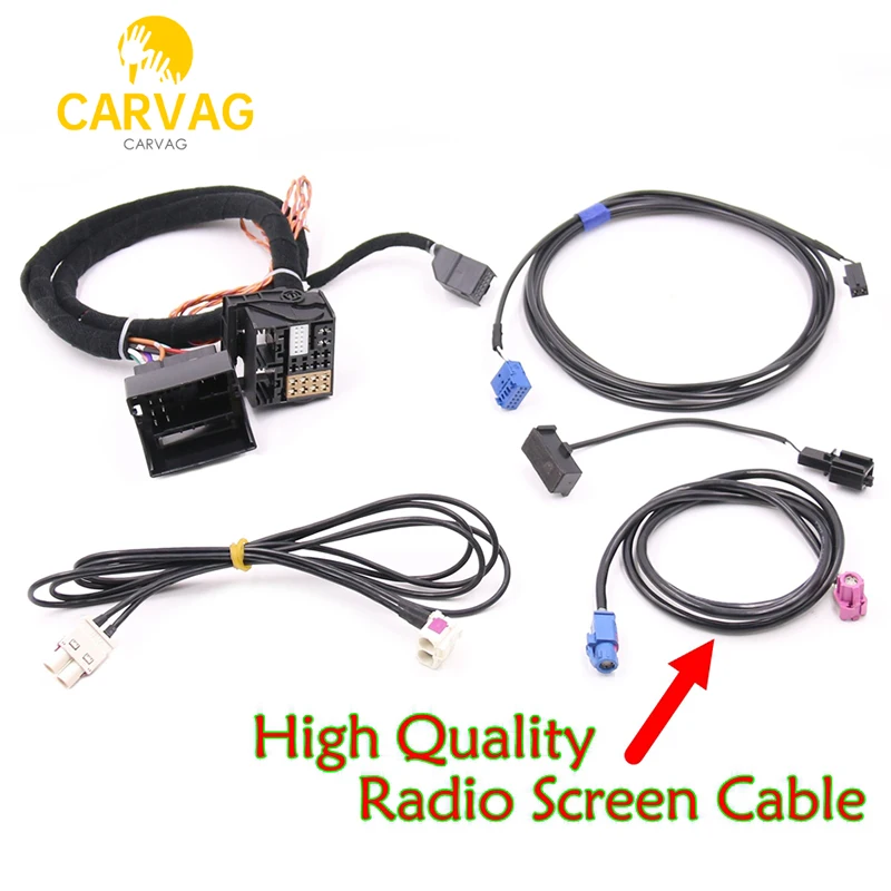 MIB STD2 ZR NAV Discover Pro Radio Adapter Cable Wire Harness With 2 to 2 Cable For Golf 7 MK7 Passat B8 Tiguan MQB CAR