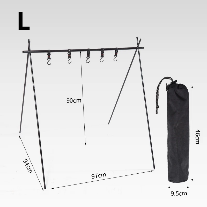 Lightweight outdoor Folding Camping Shelf Aluminum Alloy Clothes Storage Hanger Cookware Eequipment Hanging Rack Triangle Rack