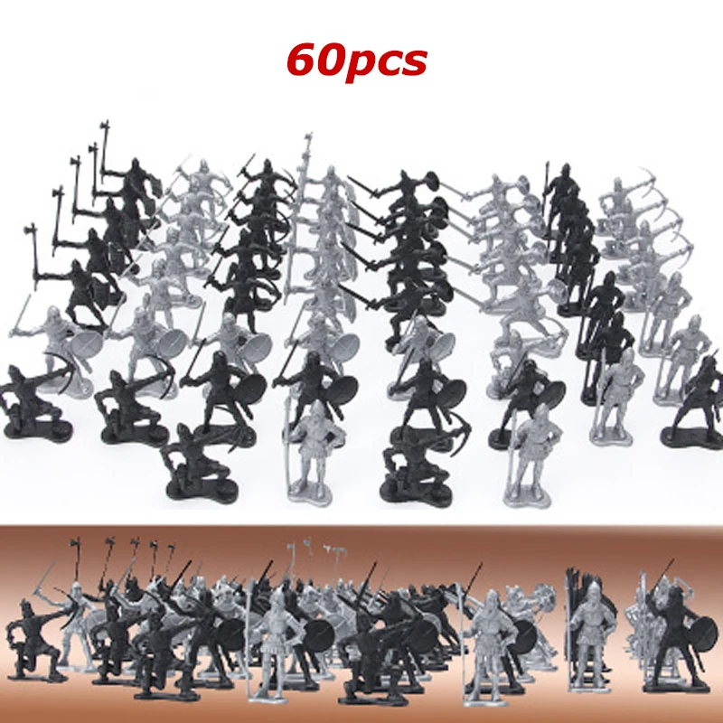 Soldiers Set Medieval building blocks Doll Action Figures Sand table model Toys Plastic Collective Model  For kids Military gift