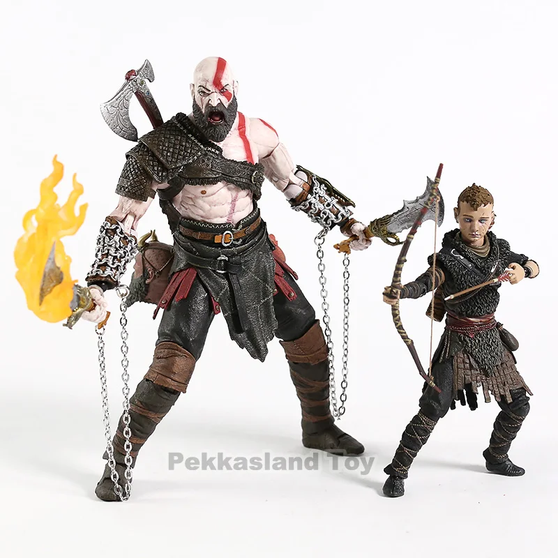 God of War figure toy Kratos & Atreus Ultimate KO\'s NECA Axe Shield Son Loki set PVC Action Figure Model Toy