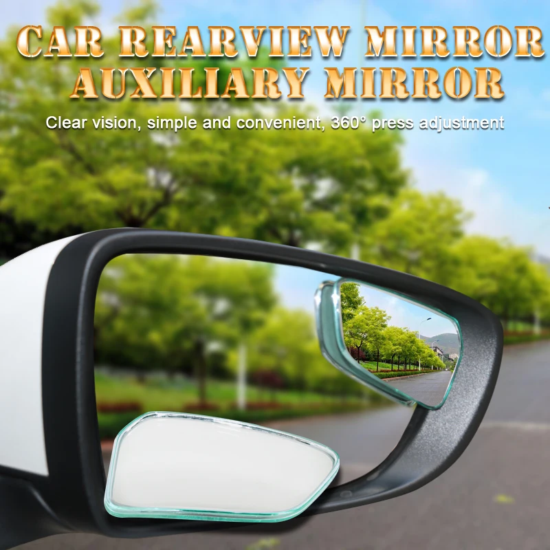 

2pcs 360 Degree Rotable Rimless Universal wide angle Round blind spot mirror Car Rearview Convex Mirror for parking safety