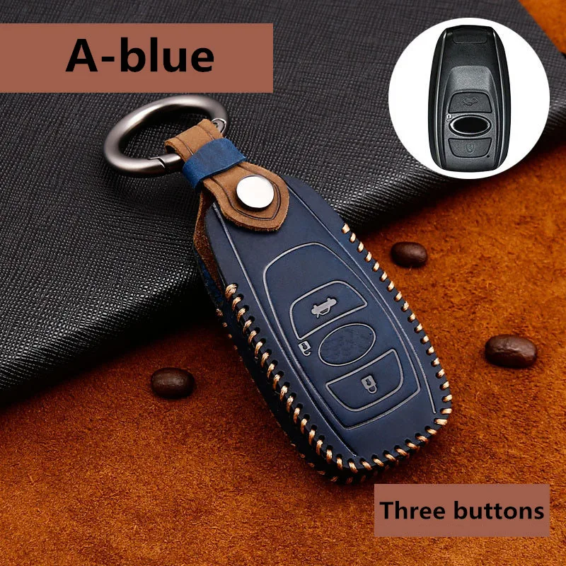 Leather Car Key Cover for Subaru Legacy XV Forester Outback BRZ SIT Accessories Auto Remote Key Shell Case Protector Covers