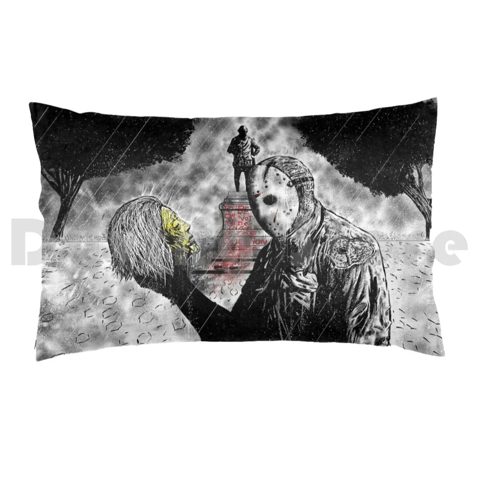 Jason Shakespeare Pillow Case Printed 35x50 Horror Scary Halloween Humor Spooky Baseball Sketchy Pencil