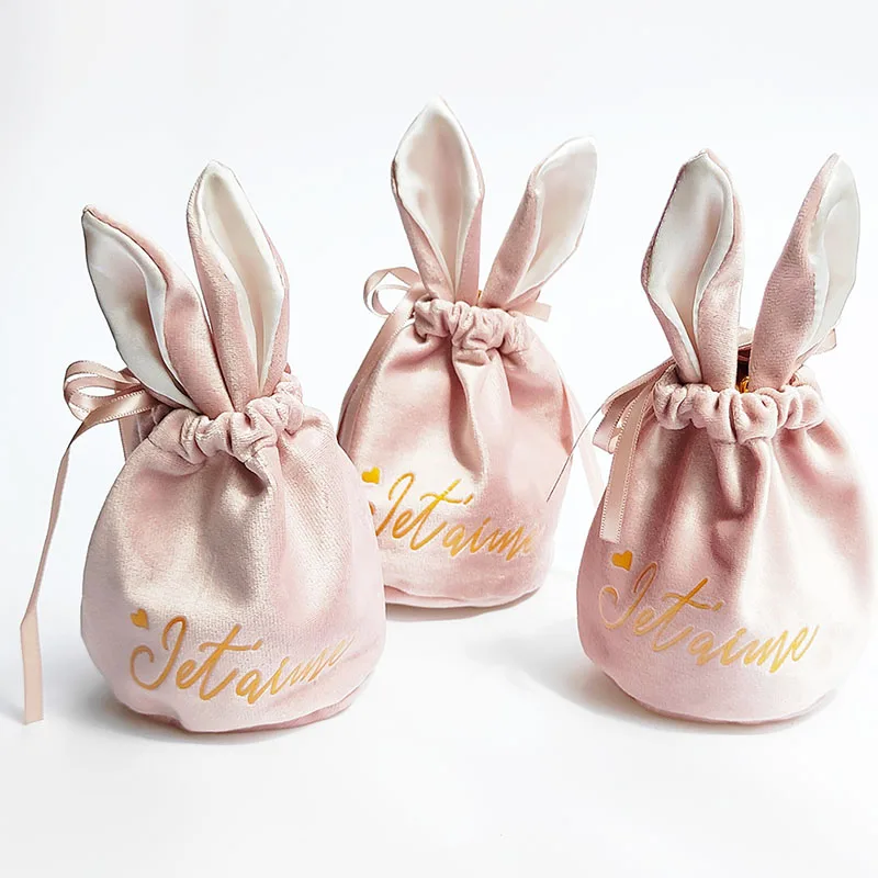 

New gift box Rabbit Velvet gift Bags for Wedding Party Favors Cute Sweets bags Baby Shower Birthday Chocolate Boxes Packaging