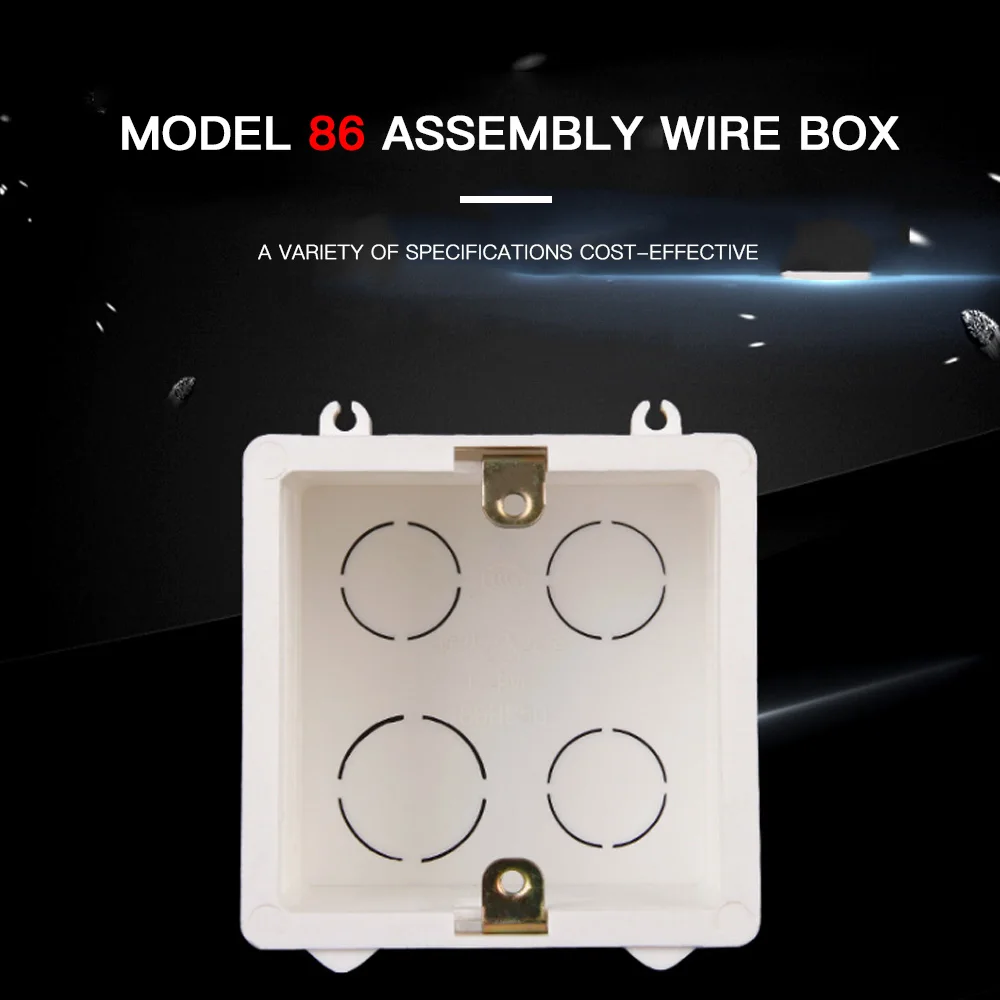 SANDIY 86*86mm Mounting Box for Wall Switch and Socket Wallpad Cassette Universal White Wall Back Junction Box 86 type