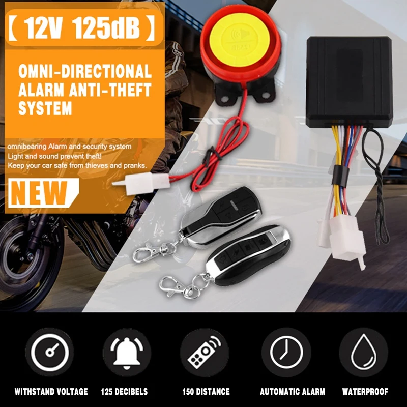 

Motorcycle remote control alarm Motorcycle starter system Security system Anti-theft protection Bicycle motorcycle alarm system