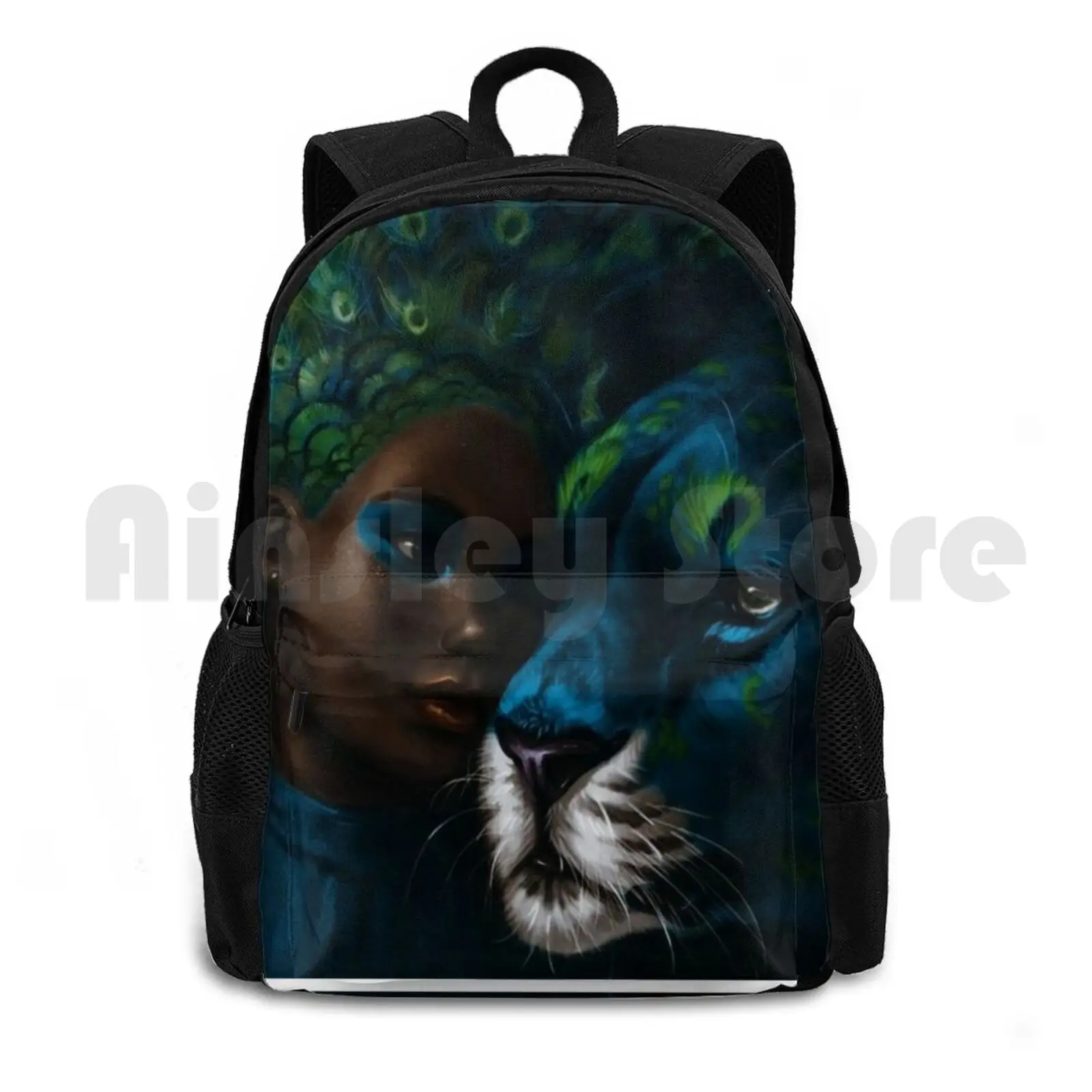 Fantasy African Lady And Lion Outdoor Hiking Backpack Waterproof Camping Travel Africa African Movies 2020 Lions African Movies