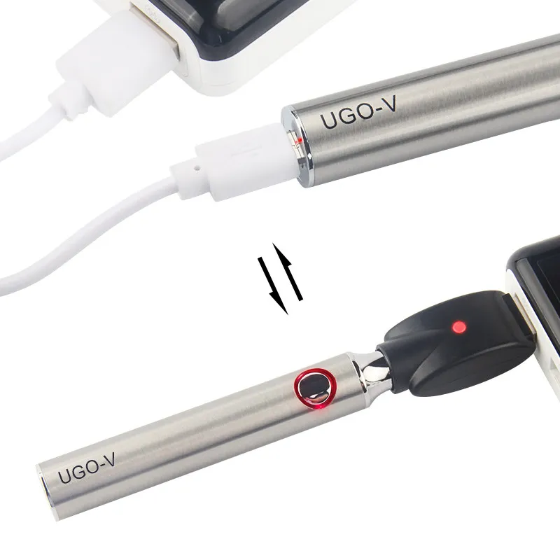 5Pcs 510 Thread Preheat Adjustable Voltage EVOD Passthrough Preheating UGO V  Vape Battery for CBD Oil Cartridges