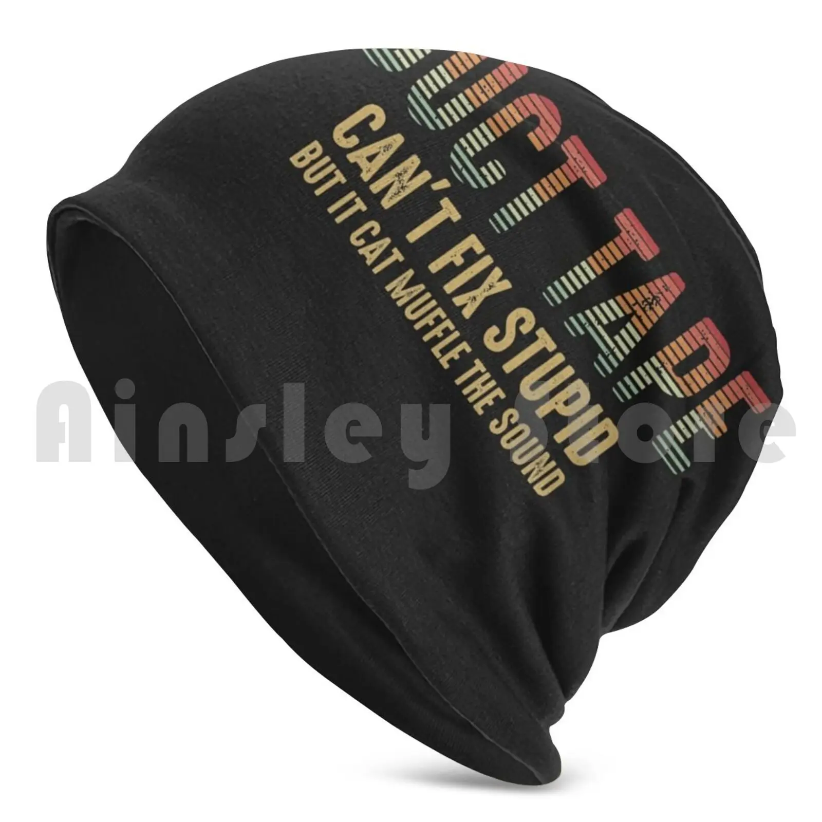 Duct Tape Can't Fix Stupid Sarcastic People Gift Vintage Sassy Quote Beanies Knit Hat Hip Hop Duct Tape Tape